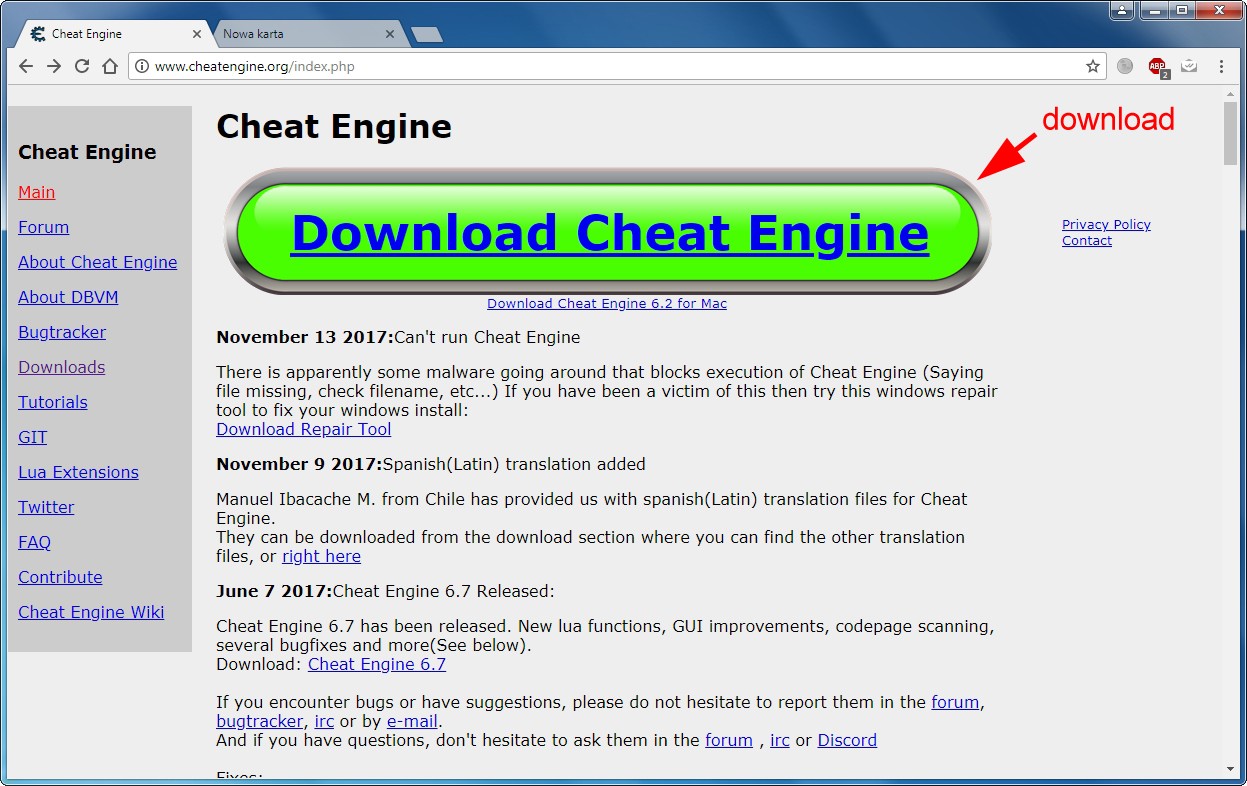 Cheat Engine 6.7 Download (Free) - Cheat Engine.exe